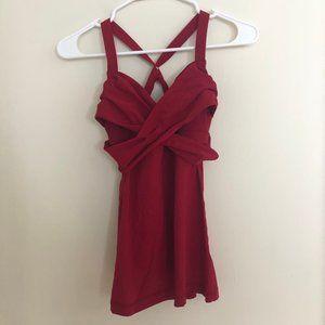 Lululemon Wrap It Up Tank Red Cranberry Tank Top